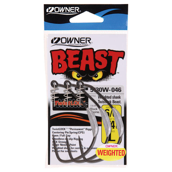 Owner 5130W Beast Weighted Hooks — Spot On Fishing Tackle