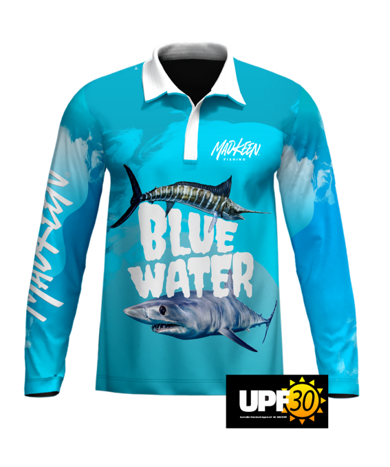 Blue Water Predators Long Sleeve Polo Shirt