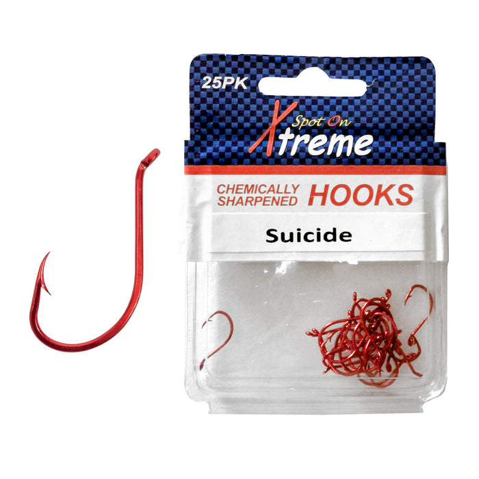 Red Suicide Hooks 25pk